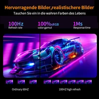 Gawfolk 27 Zoll Curved Gaming Monitor 100Hz, PC Bildschirm Full HD 1080P, Rahmenloses 1800R Computerbildschirm Mit FreeSync Und - Image 4