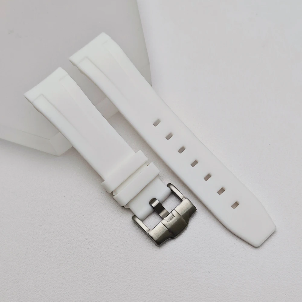 Black/Green High-Quality Rubber Strap 22mm Replacement Bracelet with Matching Watch/Case and Bezel Parts