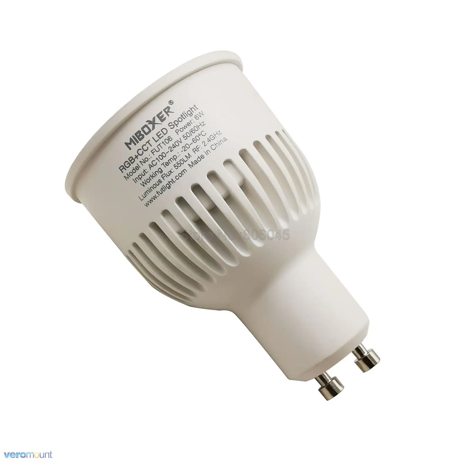 MiBoxer Dimmable 스마트 LED 전구 6W GU10 RGB + CCT (2700-6500K) LED 스포트 라이트 FUT106 2.4G 원격 WiFi Alexa Google 음성 제어