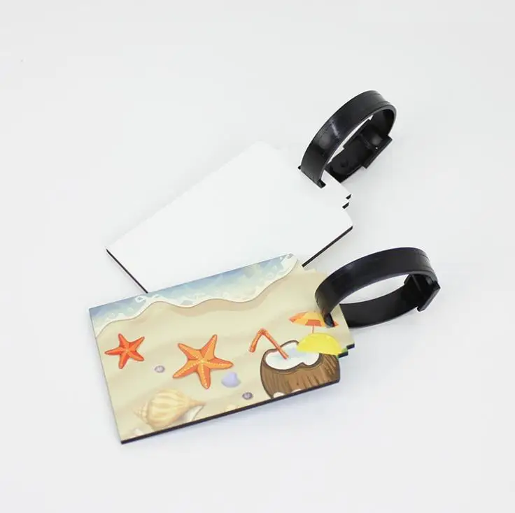 

Double-sided Printed DIY Personalized MDF Sublimation Blank Luggage Tag Wood Board Travel Luggage Tags Blanks Gifts SN4539