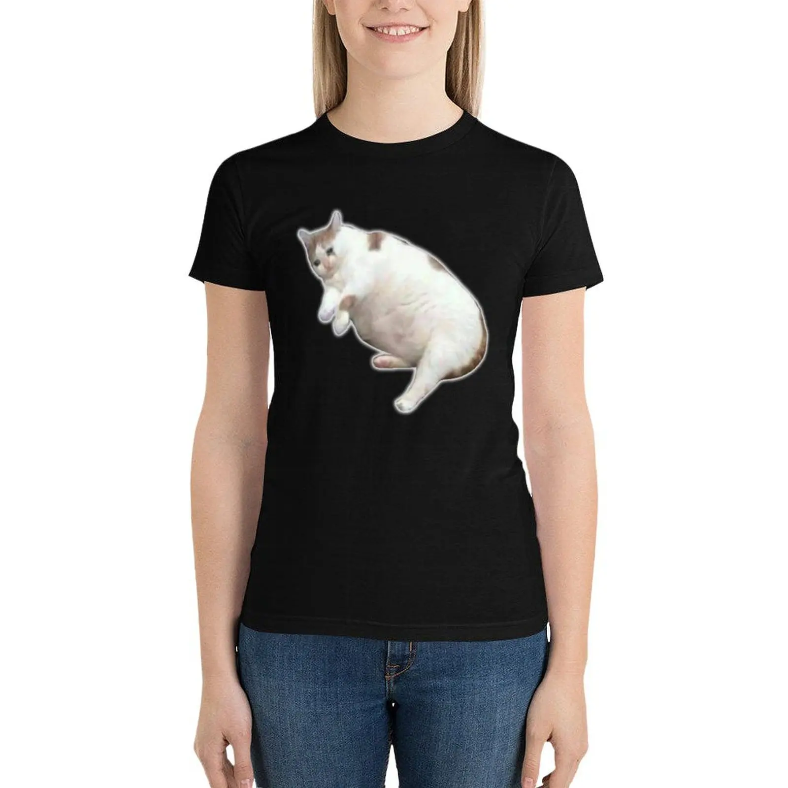 

Cat T-Shirt summer top funny plus size tops korean Women's clothes