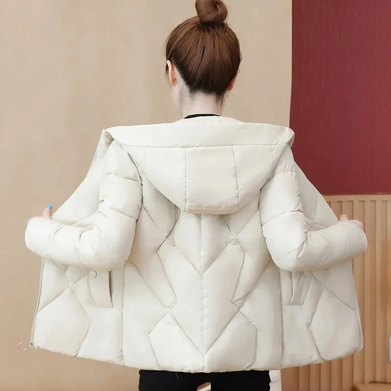 Hooded Cotton-Padded Women's Jackets 2022 New Winter Coat Slim-Fit Cotton-Padded Middle-Aged Female's Short Quilted Jacket