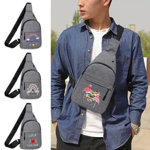 

Men's Chest Bag New Multifunctional Outdoor Sports Canvas Bag Teacher Series Printing Casual Fashion Shoulder Messenger Bags