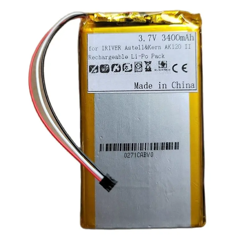 3400mAh Battery for IRIVER Astell & gn ak120 II Player 2 New 3.7V Li