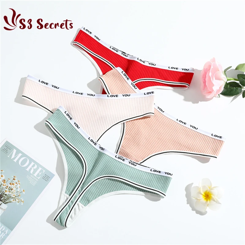 3PCS/Set Thong G-string Sexy Low-Rise Women Cotton Panties Antibacterial Briefs Lingerie Underpant Sport Intimates трусы женские women panties