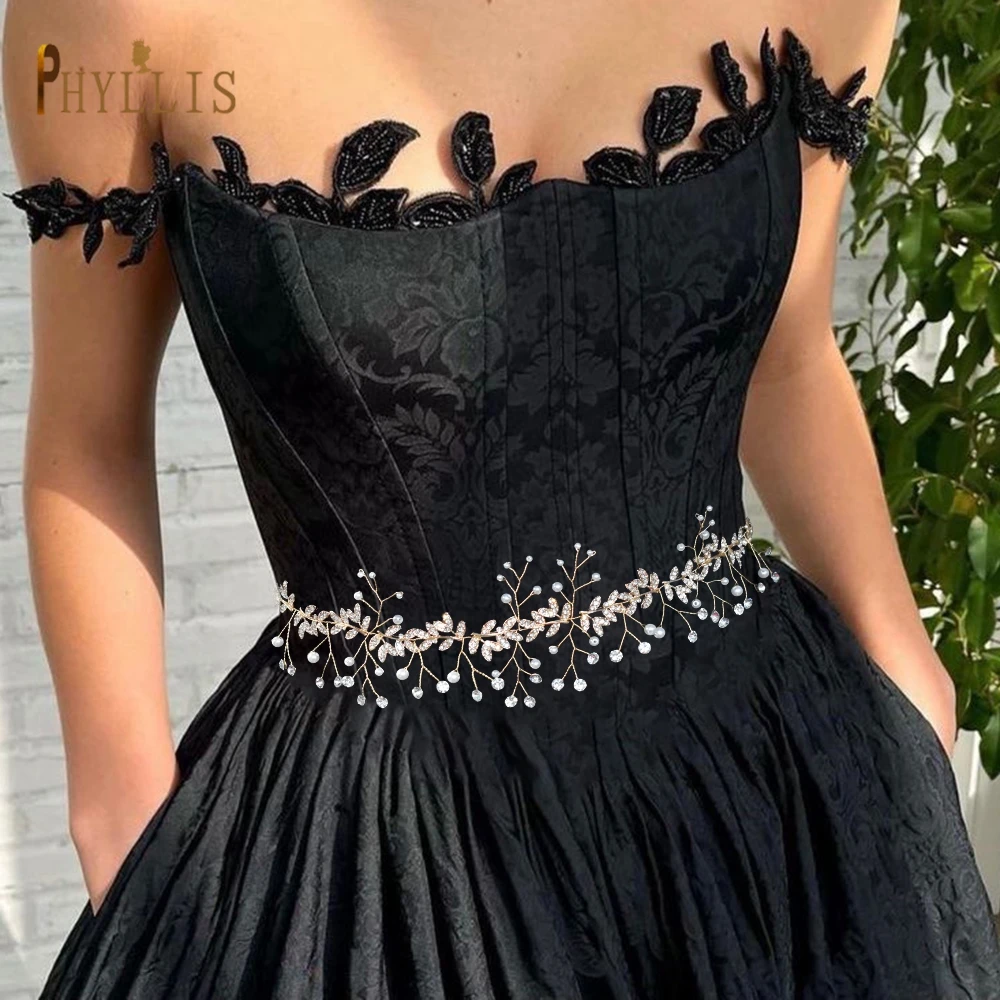 S42 Silver Golden Wedding Dress Sash Alloy Leaves Belt for Bride Ladies Belt Bridal Dress Accessories Jewel Belt  Beaded Belt