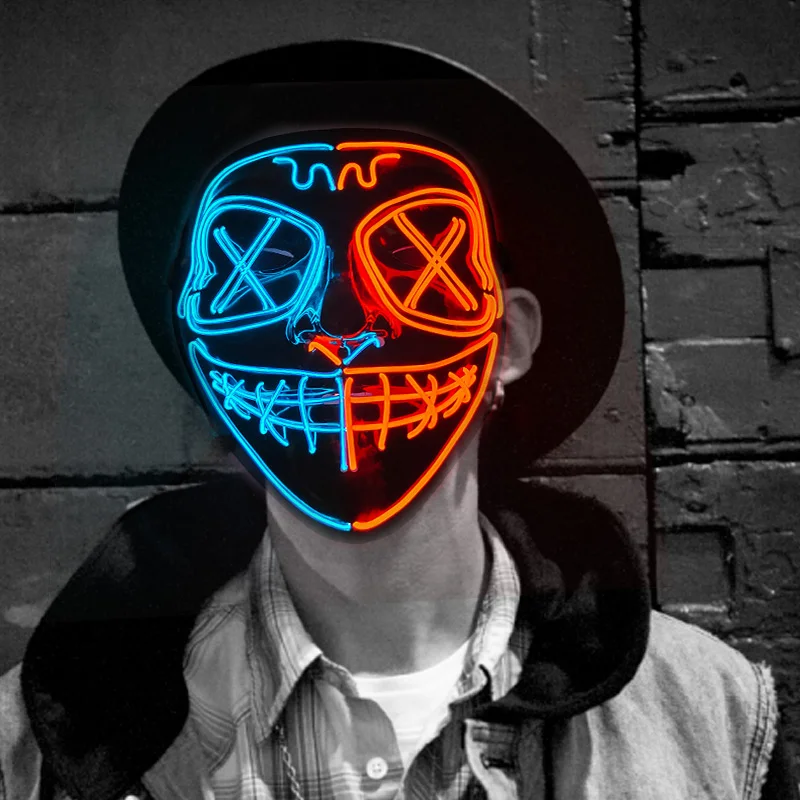 Halloween Purge Maske Mit LED-Beleuchtung – 3 Lichtmodi, Gruselig, Für Kostümparty & Cosplay