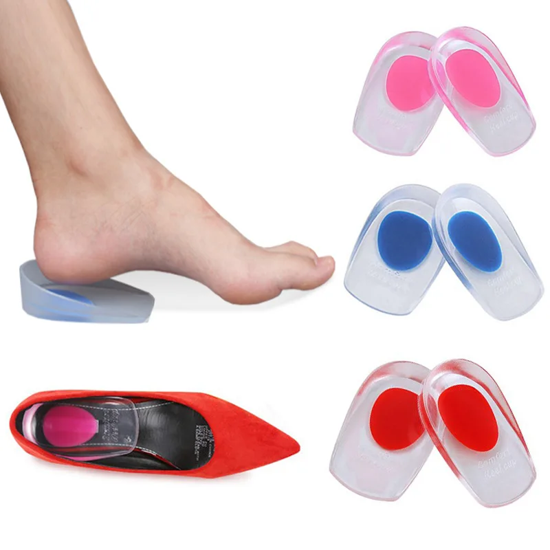 

Silicone Gel Orthopedic Insoles for Heel Spurs Pain Foot Cushion Foot Massager Care Half Heel Insole Height Increase Heel Pad