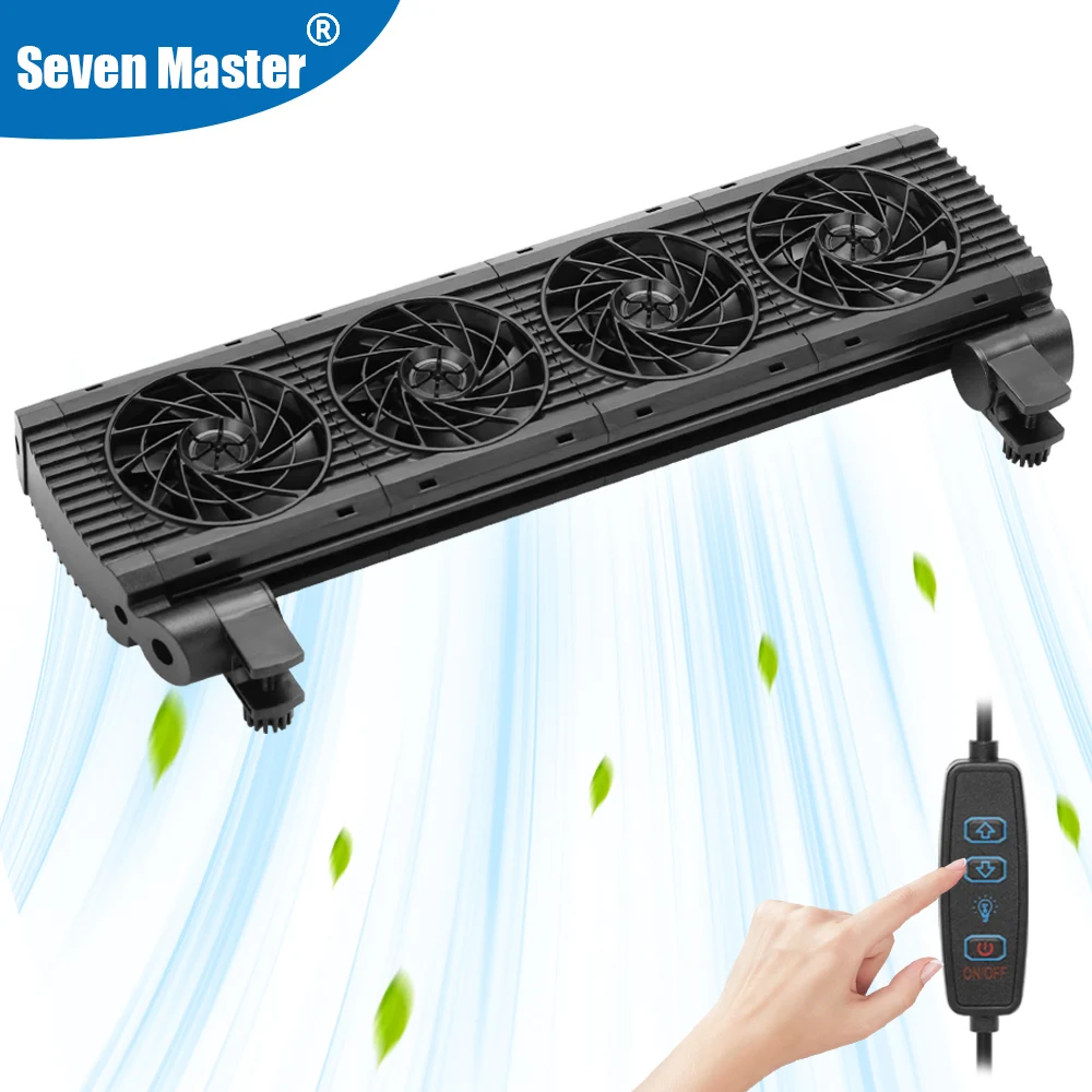 Fish Tank Fan Adjustable 8 Variable Speed Aquarium Cooling Fan Fish Tank Fit For 15mm tank thickness