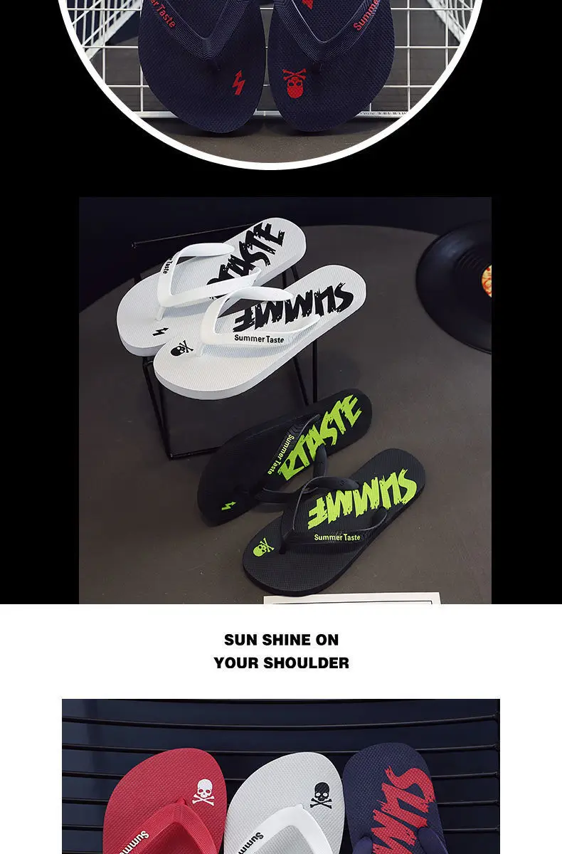 Men's Summer Lightning Thong Sandals Edgy Non-Slip Soft Sole Beach/Street Trendy Student Durable Outdoor Casual Flip-Flops Shoes
