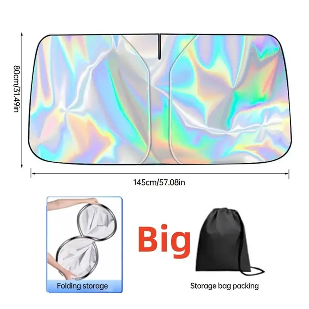 Car Sunshade Summer Front Windshield Laser UV Sun Shade Protector For Auto Interior Protection Accessories 2 Size N8F9