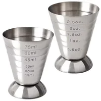1pc 75ML Stainless Steel Measuring Cup Cocktail Tools Mixing Drink Accessories Three Scale Wine Measuring Cups For Home Party 5