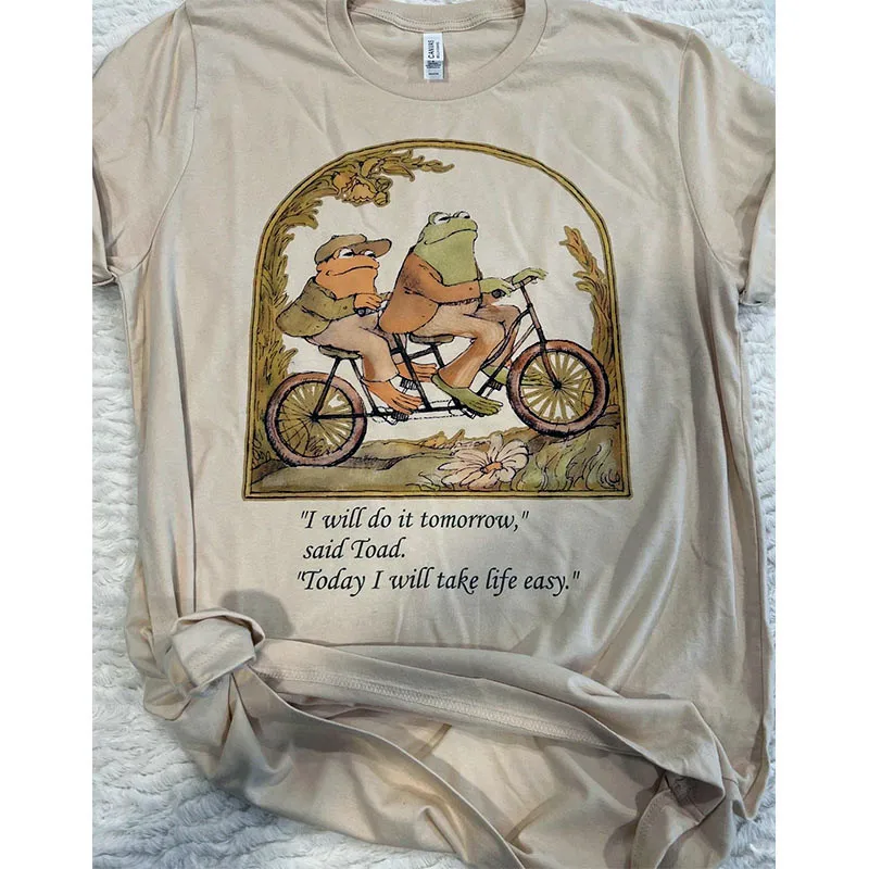 New Arrival Summer Frog and Toad Printing Graphic Tees Short