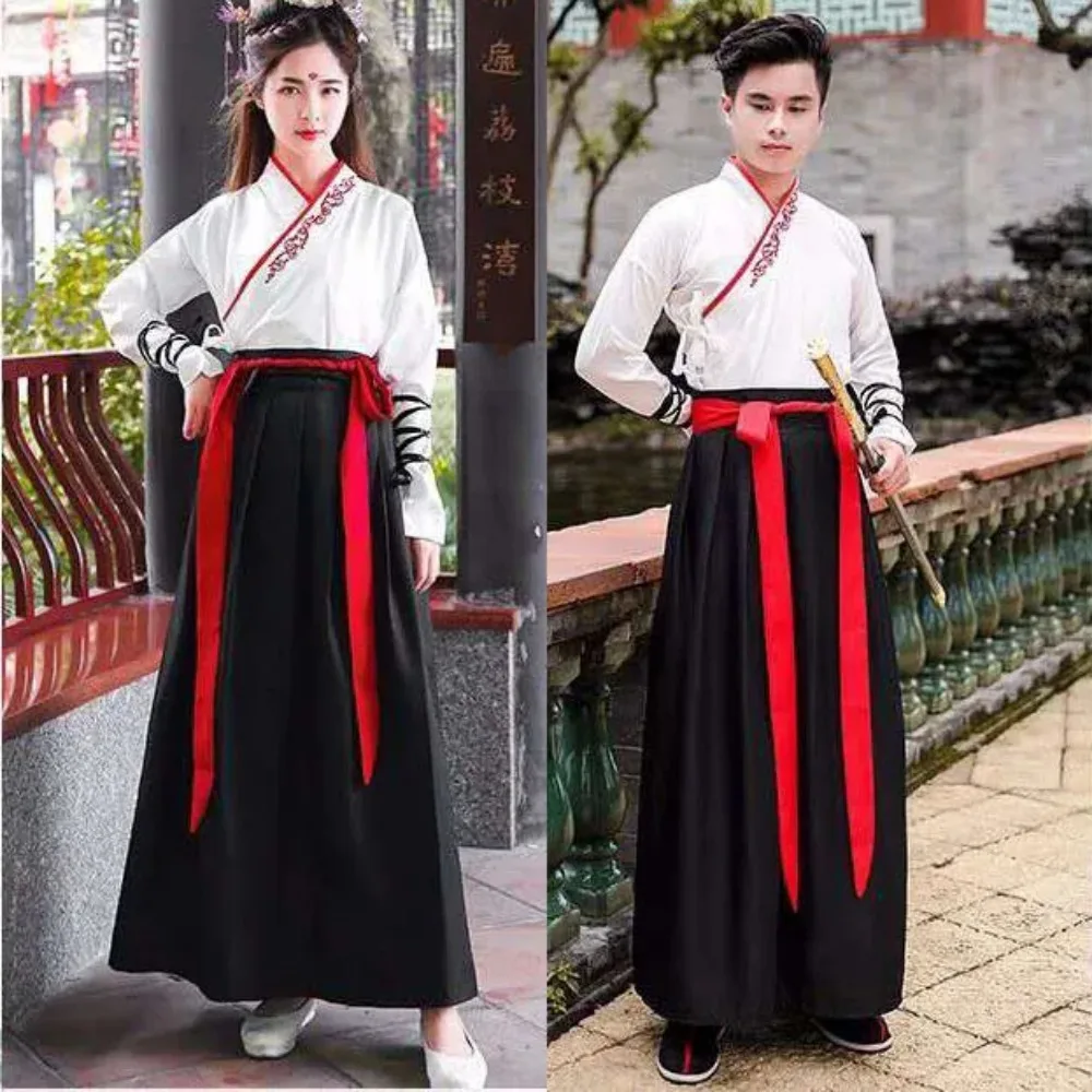 Tang Dynasty Ancient Chinese Costume Hanfu Dress Han Dynasty Long Robes 2PCS for Men