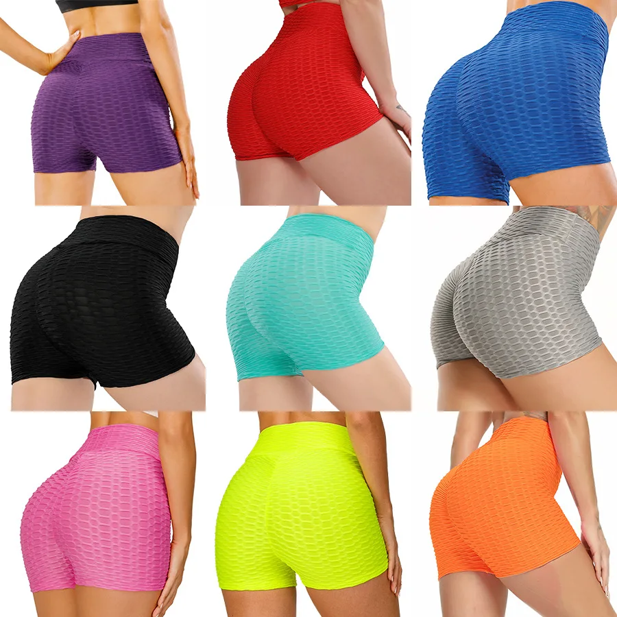 2020 New High Waist Sport Gym Shorts Women Quick Dry Workout Shorts  Breathable Scrunch Running Training Tight Elastic Yoga Shorts