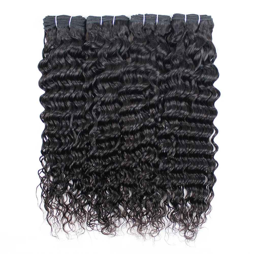 

Gemlong 4 Bundles/Lot Water Wave Remy Brazilian Human Hair Bundle Natural Color No Shedding Extensions 400g For Full Head