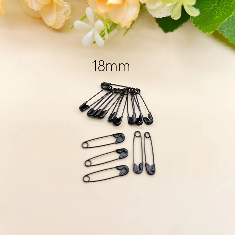 1000pcs Mini Safety Pins 18mm Black/Silver/Golden Safety Pins Metal Clip  Marker Needle Safety Pind Pins Pincushions Accessories