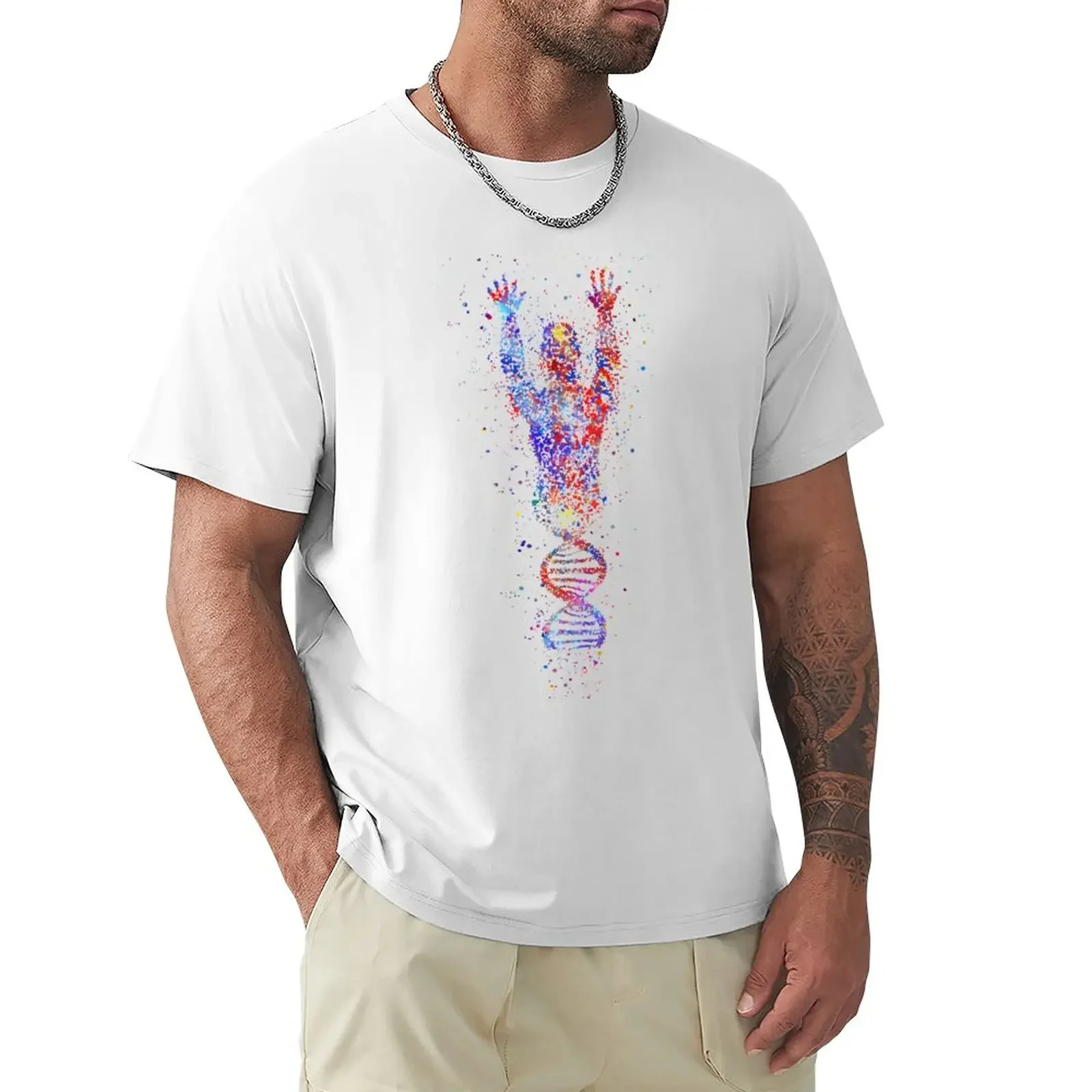 

Human body molecules, DNA molecule, DNA T-Shirt hippie clothes quick drying clothes for men