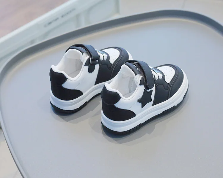 Tenis Sneakers Bambini Primavera/Autunno Nuovi Ragazzi Ragazze Sport Casual Board Pelle con suola morbida Piccole scarpe bianche_voghion.com