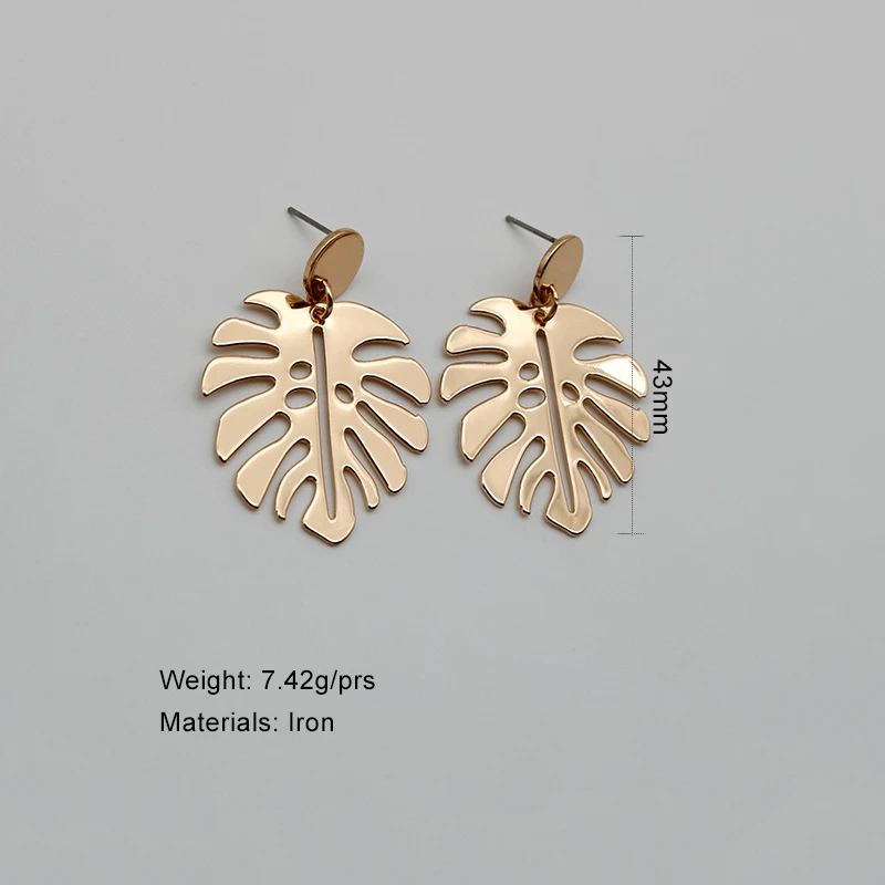 Leaves Shiny Metal Earrings Fashion Drop Jewelry Hollow Designer Styles Women Gifts Party Accessories 118 drop earrings dangle earrings