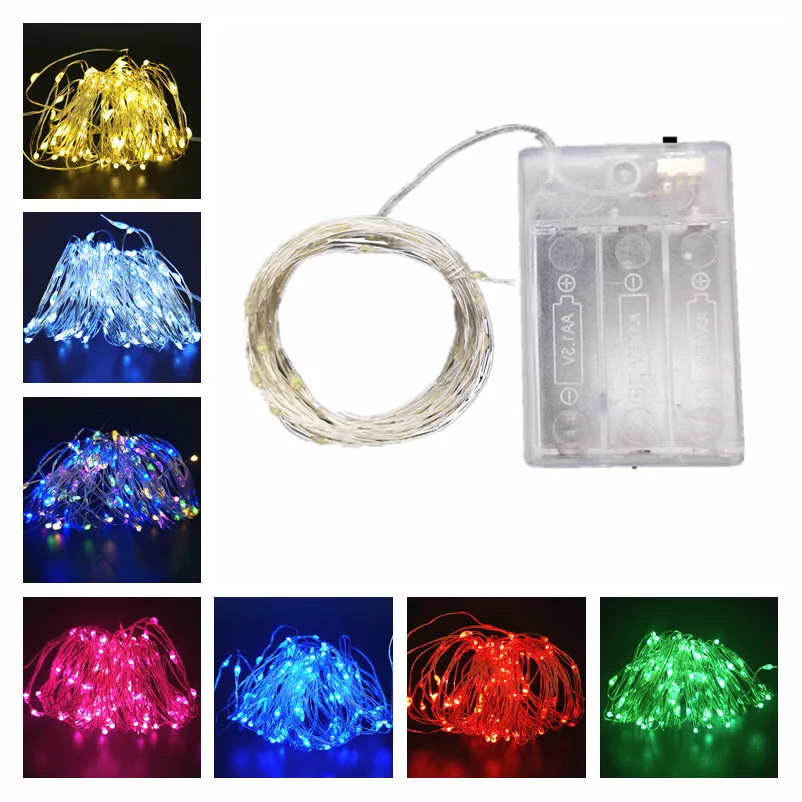 Vibrant LED Fairy String Lights - Battery-Powered Copper Wire for Festive Decor & Gift Giving