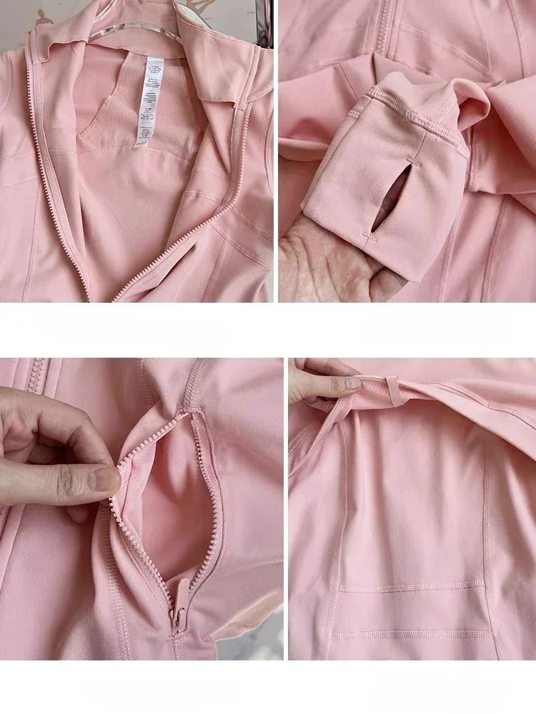 Lemon Women Sport Define Jacket Training Running Gym Yoga Zipper Jacket High Quality Standing Collar Tight-fitting Sportswear