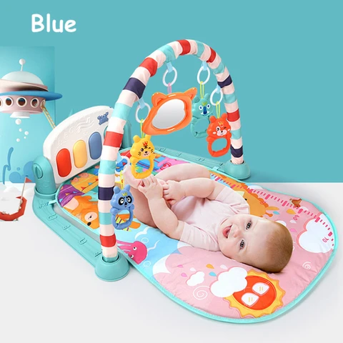 Activity Gym Play Mat With Piano Keyboard Lullaby Infant Fitness Frame Toys Crawling Activity Rug 0-18 Months