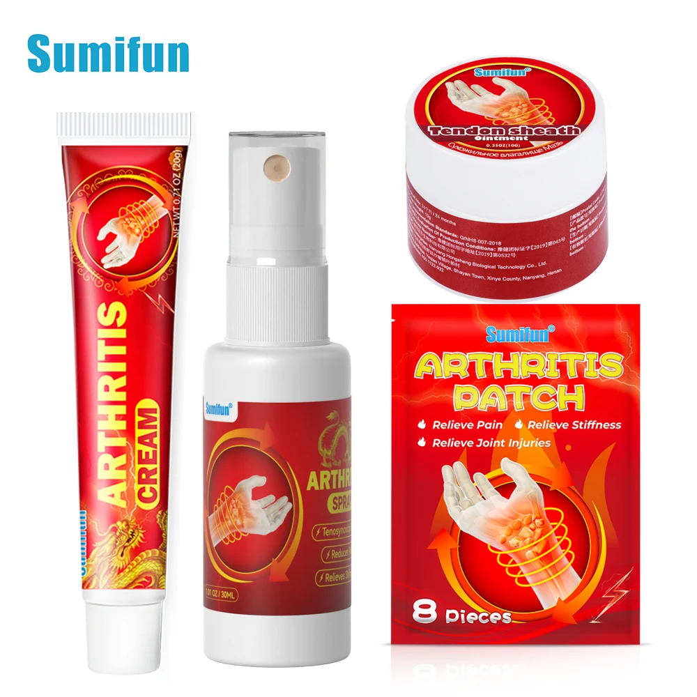 

4Type of Sumifun Tendon Sheath Care Spray Treat Tenosynovitis Tendinitis Cream Arthritis Wrist Finger Sprain Ache Ointment 30Ml