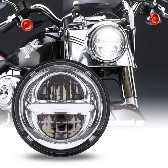 Universal Motorcycle 5.75 Led Headlight H4 For Harley Davidson Sportster  Dyna XL 883C 1200C FXD Headlamp FX 5.75inch housing - AliExpress