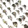 Wholesale 20Pcs /50pcs Flower Heart Charm Shell Mix Stainless Steel Rings Women Party Ring Wedding Jewelry 5