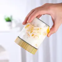 New Wooden Lids Overnight Oats Containers Airtight Cover Food Storage Tools Glass Jars Wide Mouth Meal Prep Jars for Salad Chia 2