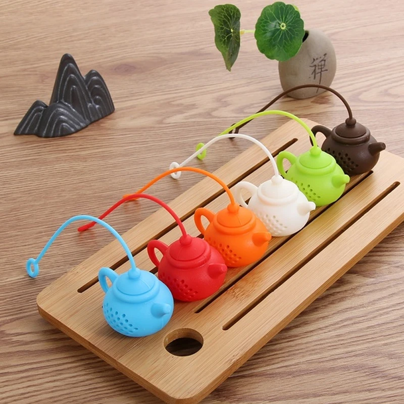 1PC Creative Silicone Teapot-shape Tea Infuser Strainer Tea Bag Leaf Filter Diffuser Teaware Teapot Accessory tea infuser tea strainer tea filter