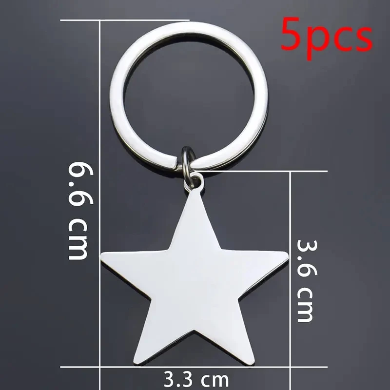 5PCS Metal Keychain with Customizable Text  Short Sentences  Pictures  and 6 Different Shapes to Choose From