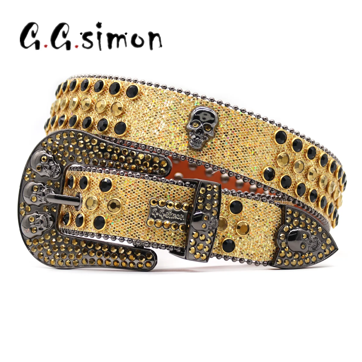 

GGSIMON Western Rhinestone Belts Luxury Goth Style Hot Designer Brand Diamond Belt Rock Bling Strap For Jeans Y2k Accessories