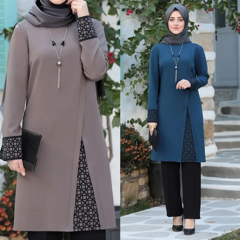 Casual Abaya Prayer Suit, Islam Ramadan Abaya, Monochromatic, Two-Piece, Middle East Arabia Clothing, Fashion, 2023