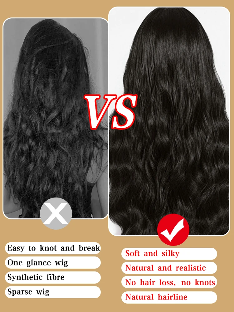 Human Hair Bangs and Wavy Curls synthetic human hair wig Easy to care