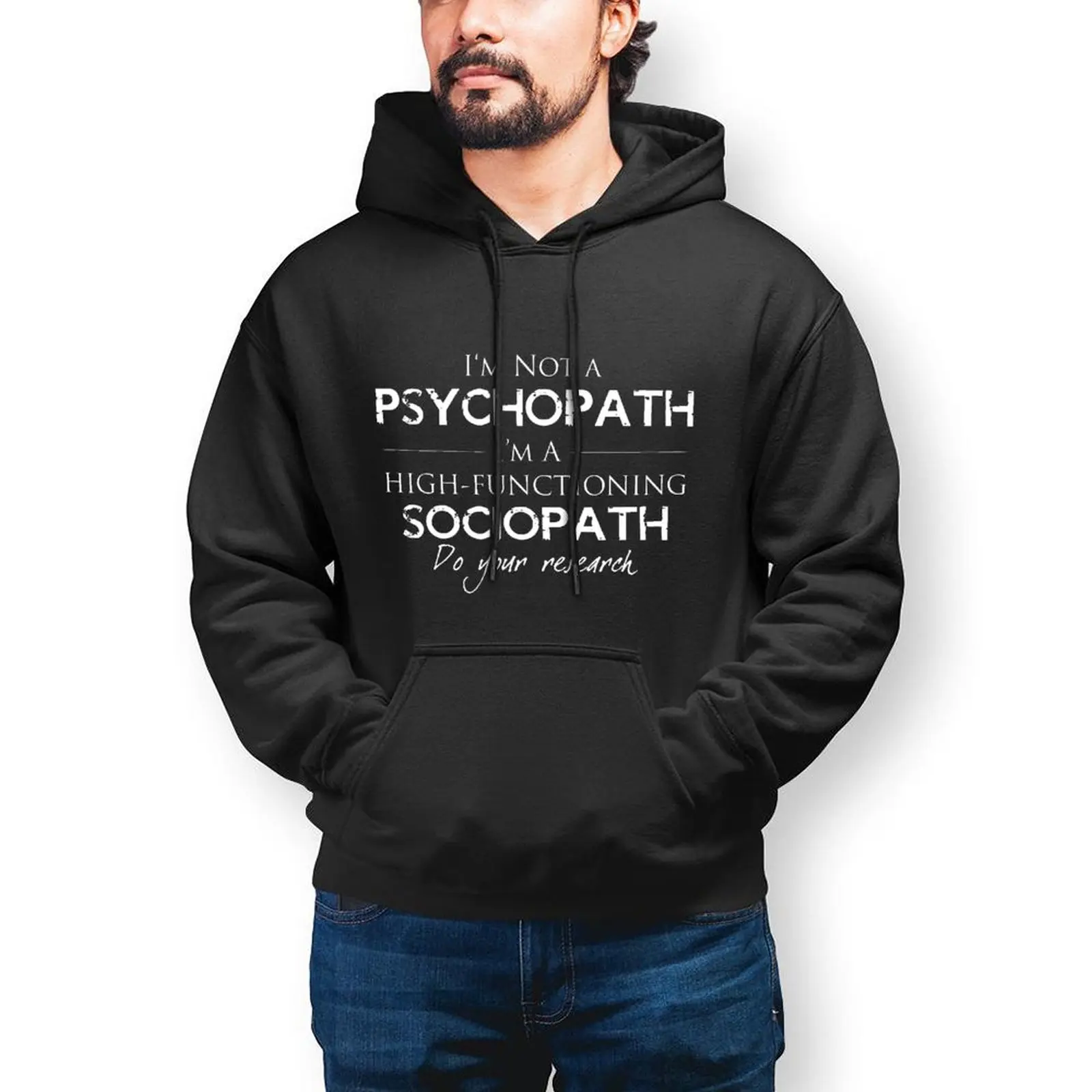 

Im Not A Psychopath Essentials Hoodies Autumn Humorous Quotations Outerwear Sweatshirts Unisex Classic Oversize Pullover Hoodie