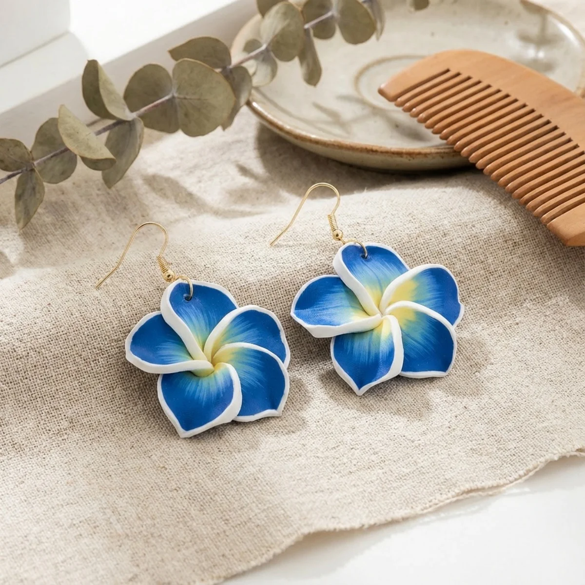 Bohemian Weiche Ton Blume Tropfen Ohrringe Für Frauen Männer Bunte Harz Floral Baumeln Ohrring Sommer Strand Urlaub Partei Schmuck – Detail 9