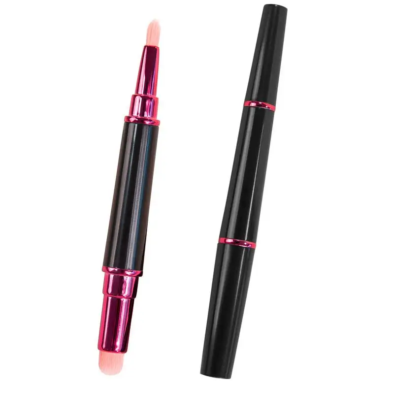 

Lipstick Brush With Lid Brush Dualended Lip Liner Brush Mini Lipstick Round And Flat Head Smudge Brush Women Blending Beauty