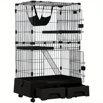 Cat Cage Playpen Kennel Crate 52.3 Inchs Height Cat House Furniture Cat Litter 1
