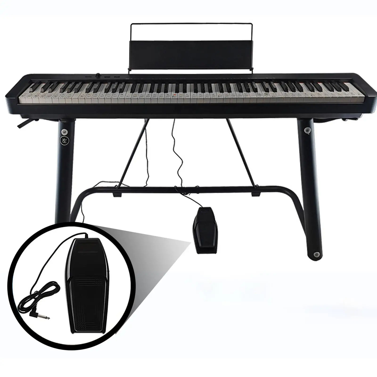 Pédale de sustain pour piano Pédale d'amortissement pour clavier Prise 6,35  mm Compatible avec Casio Yamaha Roland Orgue électronique Claviers MIDI