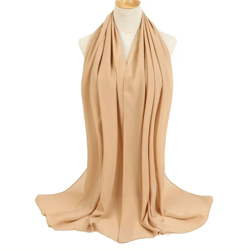 Bubble Chiffon Solid Muslim Hijab Scarf Fashion Ramadan Shawl Wraps Long Headscarves Bandana Ladies Plain Foulard Accessores bandana headscarf