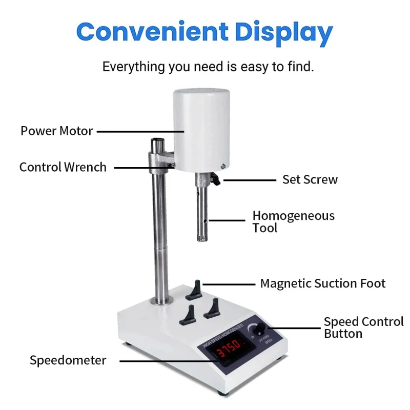 IKEME New Lab Mixer High Speed Dispersion Stirrer Homogenizer Chemical Laboratory Effective Homogenizer Stirrer Lab Equipment