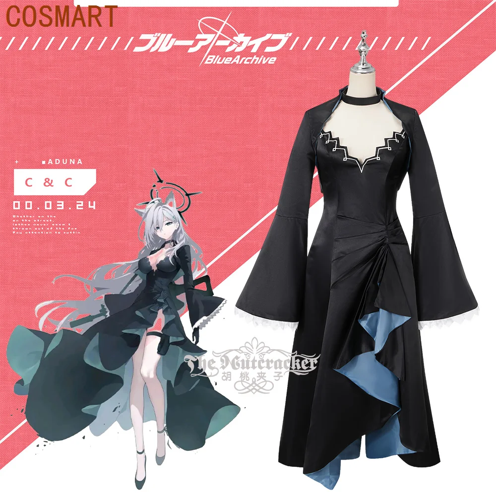 

COSMART Customize Blue Archive Blackened Sunaokami Shiroko Dress Cosplay Costume Cos Game Anime Party Uniform Hallowen Play Role