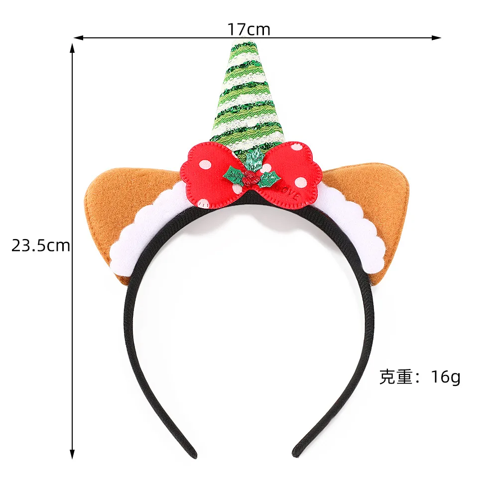 Christmas Deer Antler Headband with Tree Design, Holiday Party Hair Accessories for Women Girls, Cute Festival Headwear
