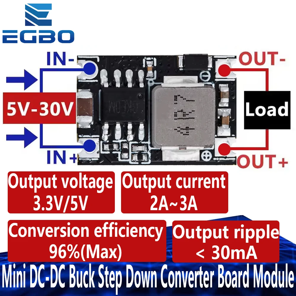 3A Mini DC-DC Abwärtswandler-Modul 5V-30V auf 3,3V 5V Spannungsregler PCB-Platine Leistungs-Abwärtswandler-Modul