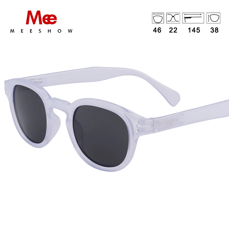 Meeshow Sunglasses Reading Glasses Transparent Men Women Round Glasses With Diopter UV400 Sun Reader French Presbyopia_voghion.com