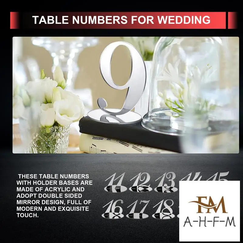 Table Numbers Wedding Table Numbers Acrylic For Wedding Stands For (Silver)