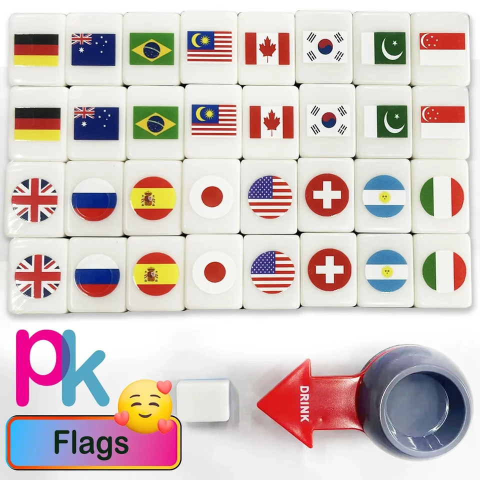 Mahjong Spiel 65 Teile - Seaside Escape Mit Aufklebern