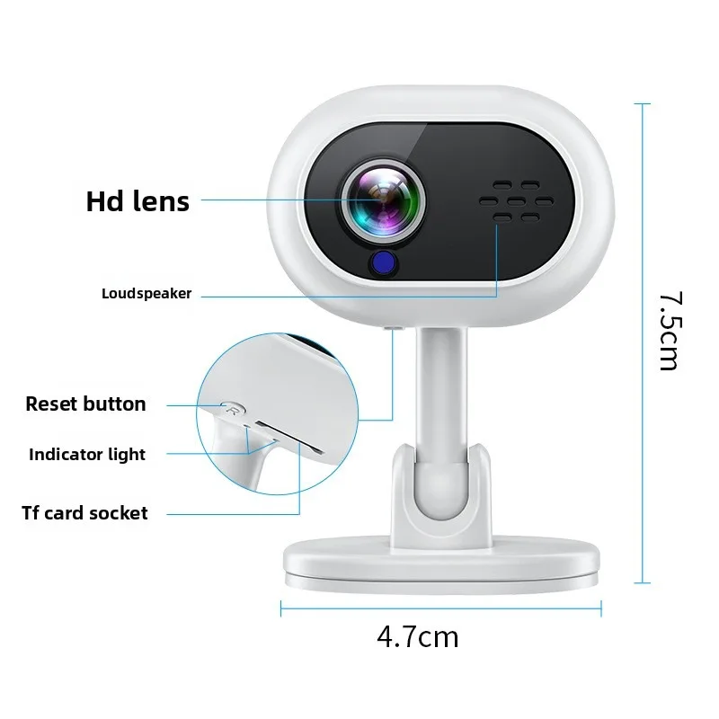 A4 High Definition Home Security Monitor Baby Monitor Wireless WiFi Night Vision Rotatable Intercom Camera 4